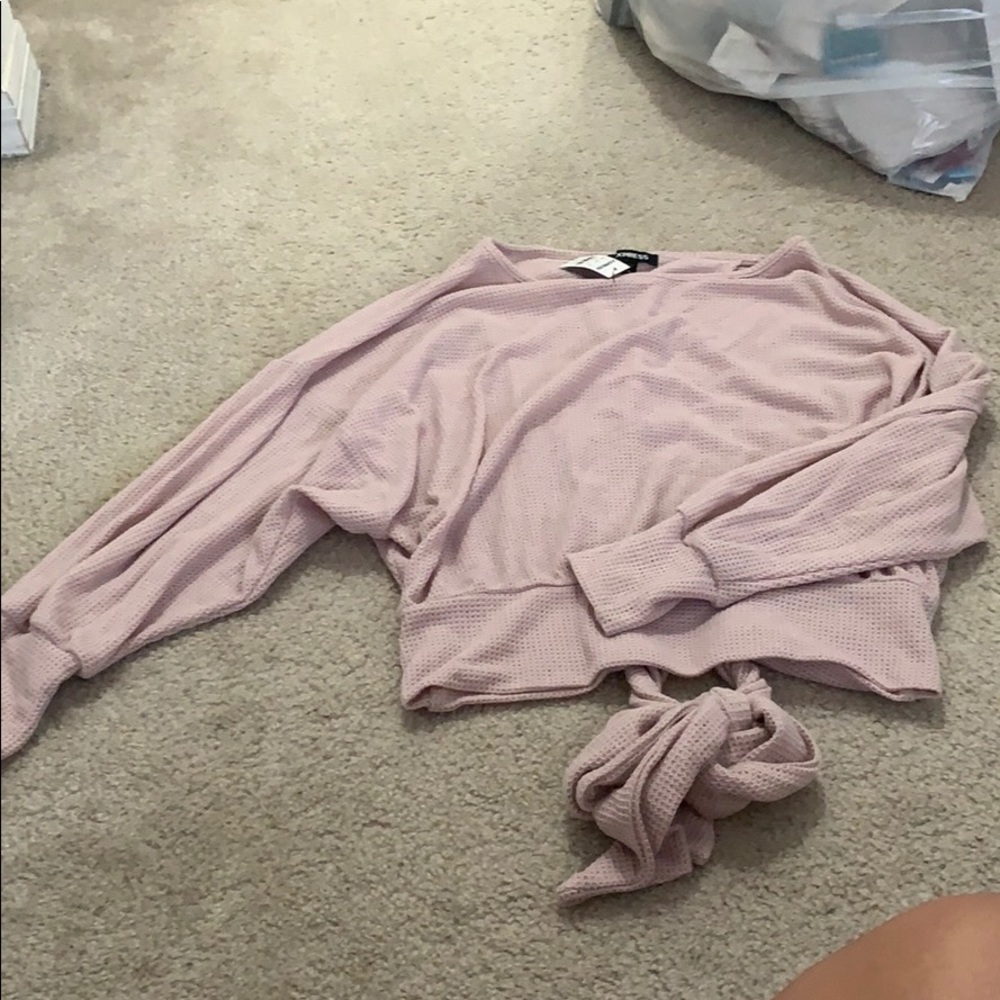 Express lilac pink semi backless sweater!